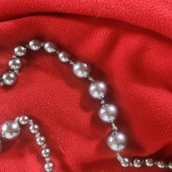 Chicos Chunky Grey Silver Tone Metal Graduated Bead Link Long 64"-68.5" Necklace - Picture 15 of 16